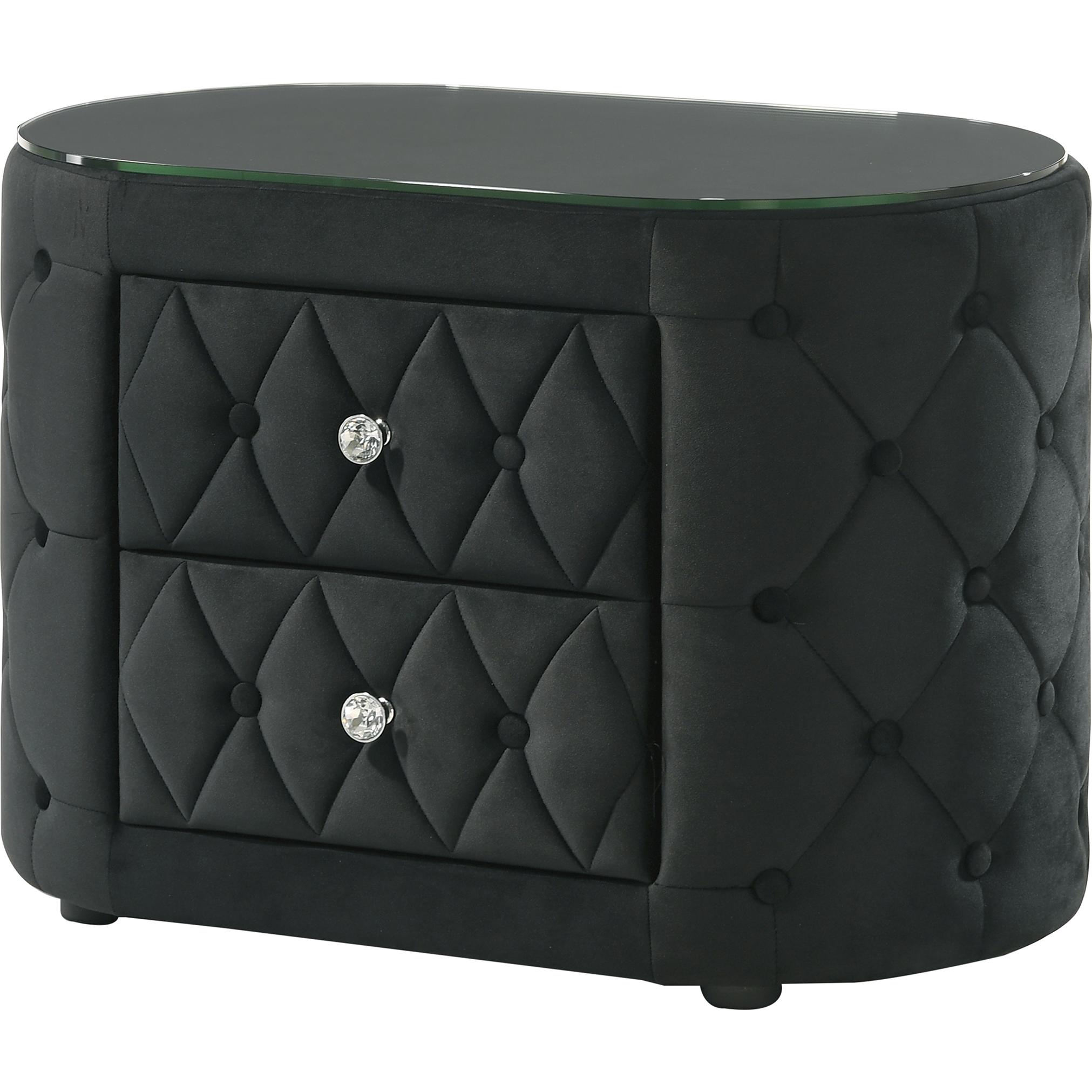 Crown Mark Voltare 5212BK-2 Nightstand - Black IMAGE 1